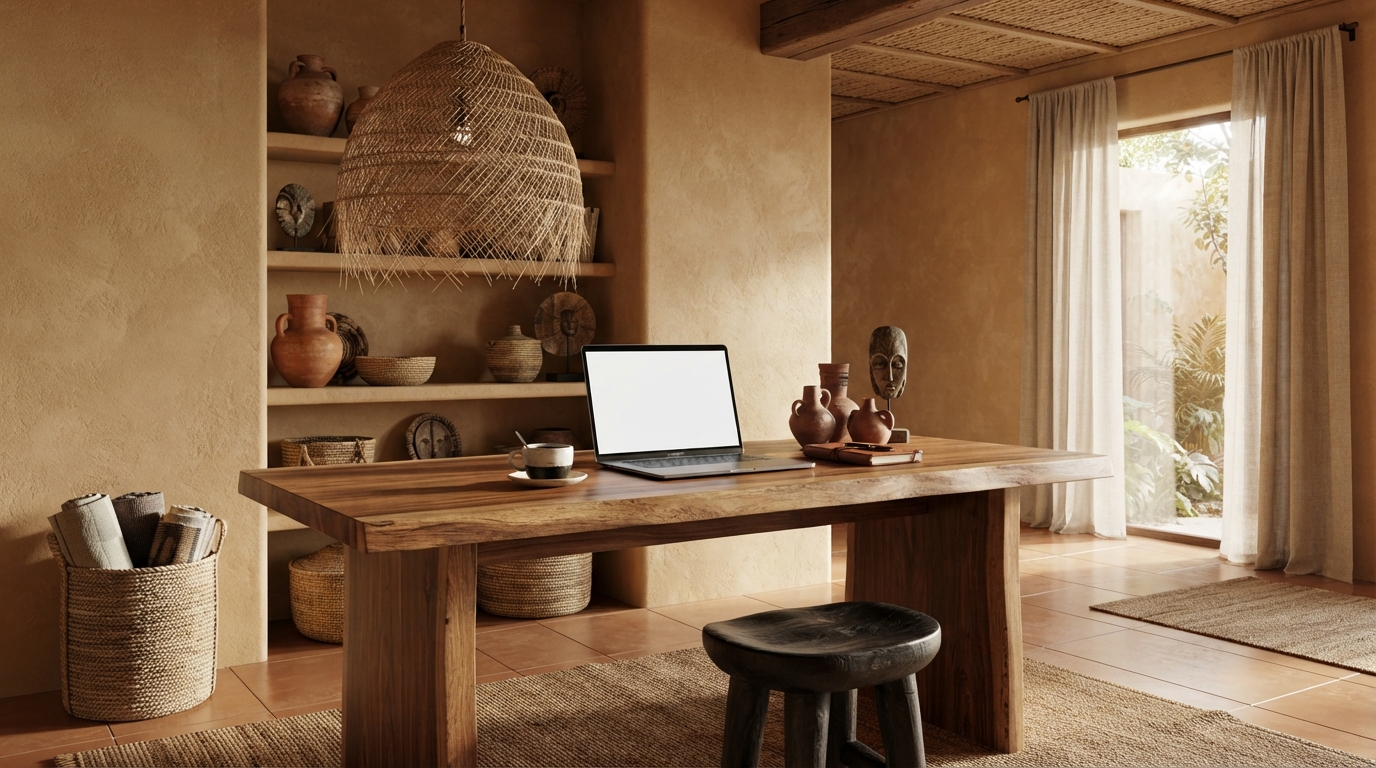 Workspace organisé avec documents de formation